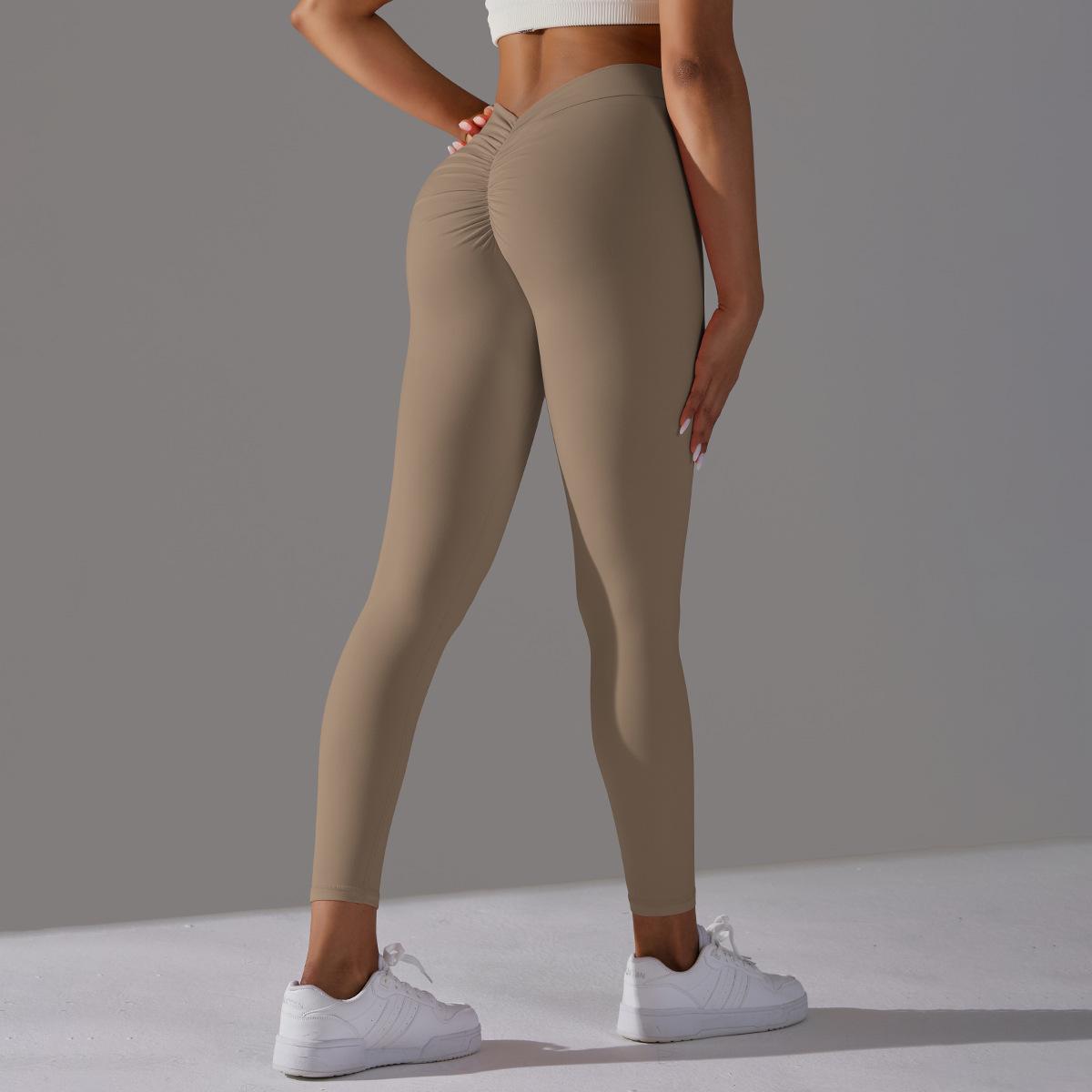 Feel Skin Hip Raise Yoga Pants No Embarrassment Line Leggings High Waist Stretch Fitness Sports Ninth Pants Women