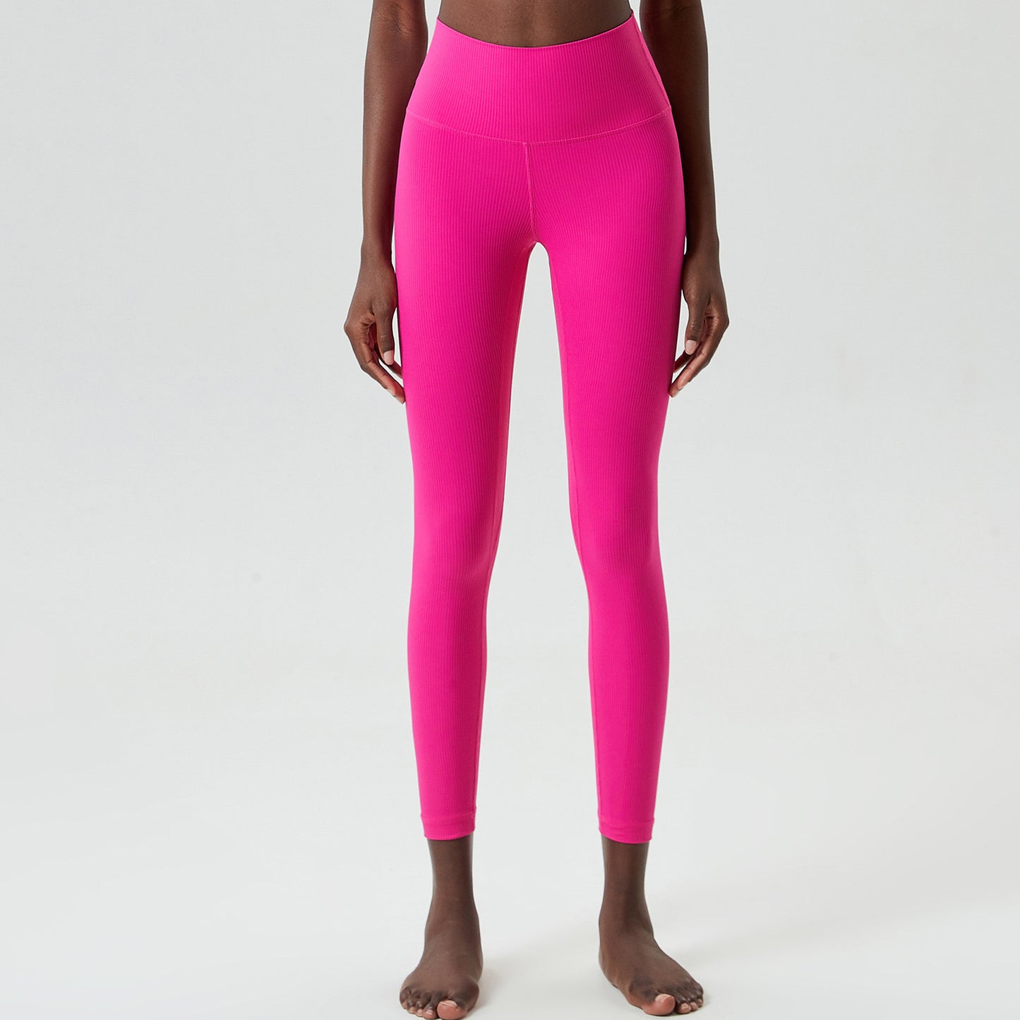 Sunken Stripe Dense Support Yoga Pants Luo Shen Red