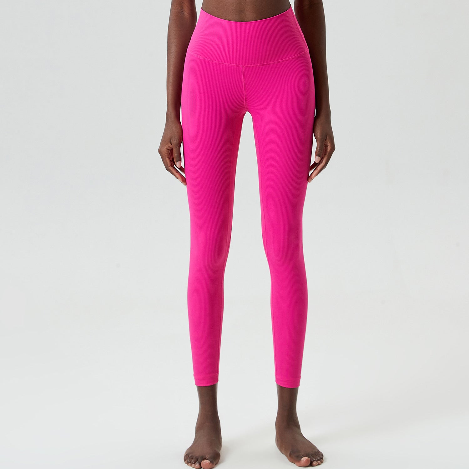 Sunken Stripe Dense Support Yoga Pants Luo Shen Red