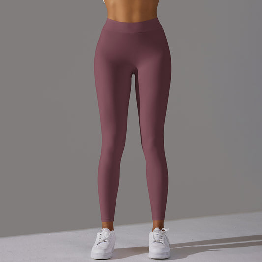 Feel Skin Hip Raise Yoga Pants No Embarrassment Line Leggings High Waist Stretch Fitness Sports Ninth Pants Women