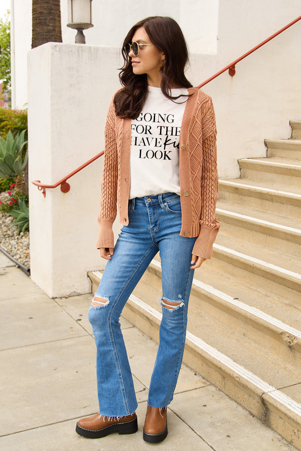 Full Size GOING FOR THE I HAVE KIDS LOOK Short Sleeve T-Shirt
