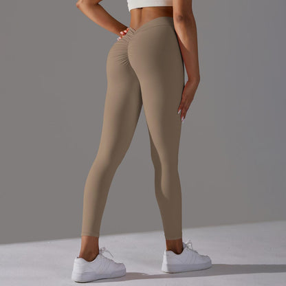 Feel Skin Hip Raise Yoga Pants No Embarrassment Line Leggings High Waist Stretch Fitness Sports Ninth Pants Women
