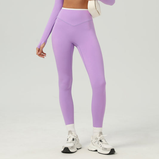 Hip Raise High Waist Yoga Pants Outer Wear No T Line Belly Contracting Close Fitting Sports Pants Quick Drying Running Fitness Pants