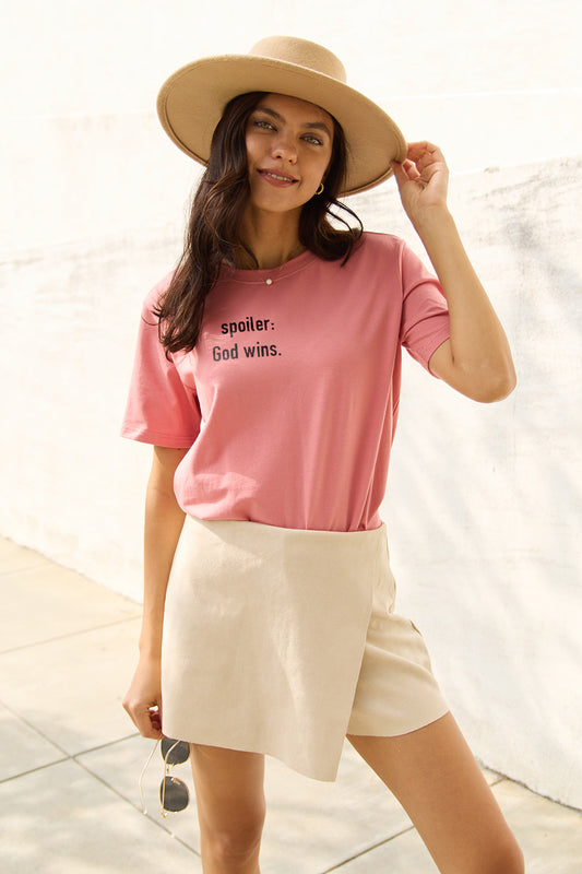 Full Size SPOILER : GOD WINS Short Sleeve T-Shirt