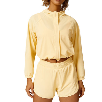 Loose Casual Sports Jacket Workout Clothes Outdoor Running Cycling Sports Zip Up Shirt Two Piece Set Women