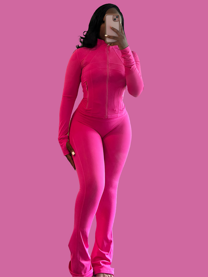 Sportswear for women Sexy tight-fitting long-sleeved, slightly flared two-piece suit