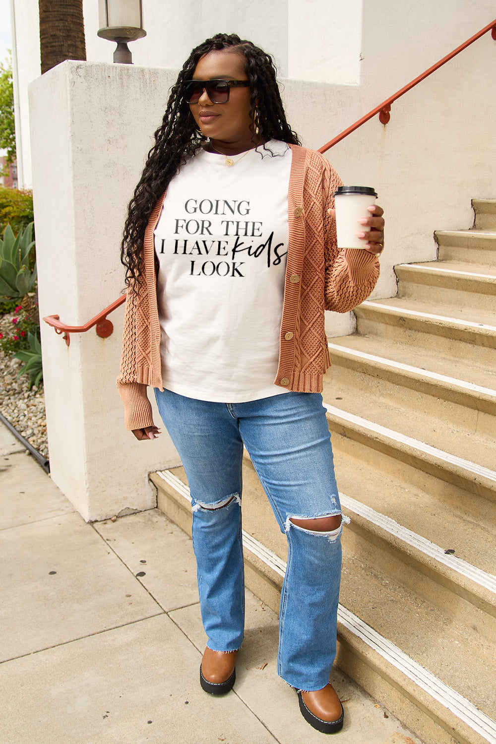 Full Size GOING FOR THE I HAVE KIDS LOOK Short Sleeve T-Shirt