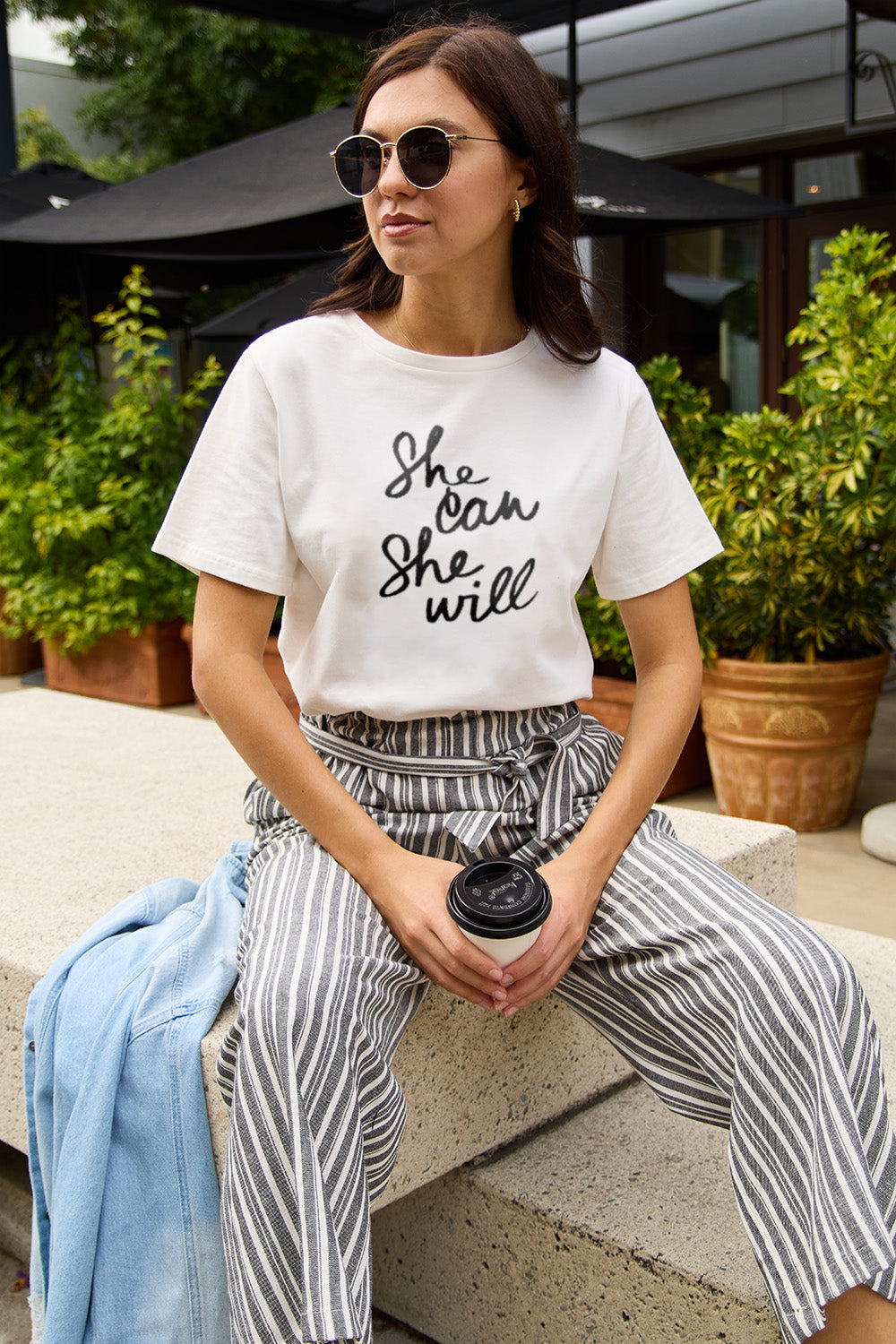 Full Size SHE CAN SHE WILL Short Sleeve T-Shirt
