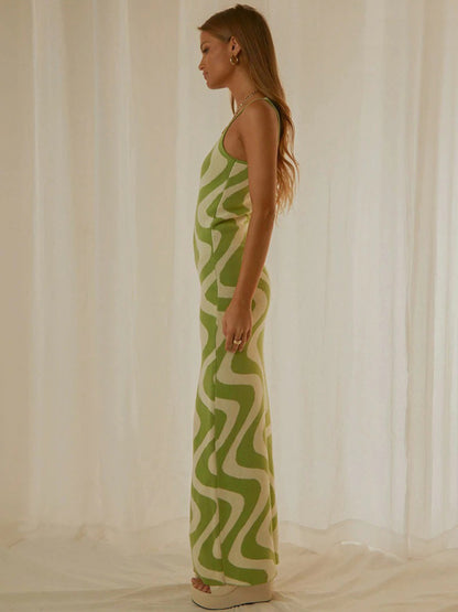 New Fashion Sexy Wind Print Slim Slim Elegant Dress