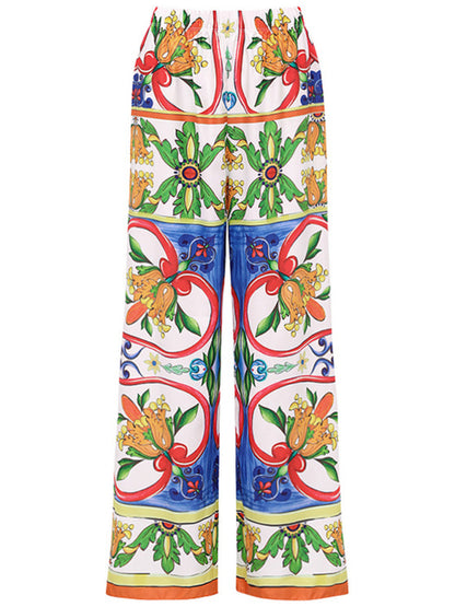 Women's New Ruffled Enamel Print Beach Resort Swimsuit Suit