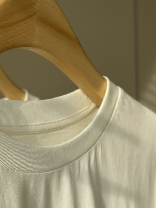 Letter Print Loose Wide Round Neck Short Sleeve Couple T-Shirt