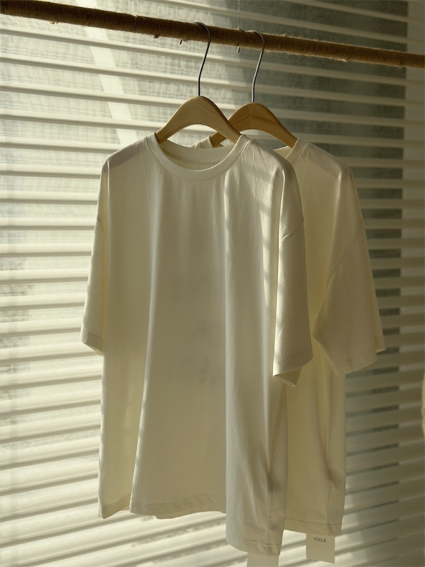 Letter Print Loose Wide Round Neck Short Sleeve Couple T-Shirt