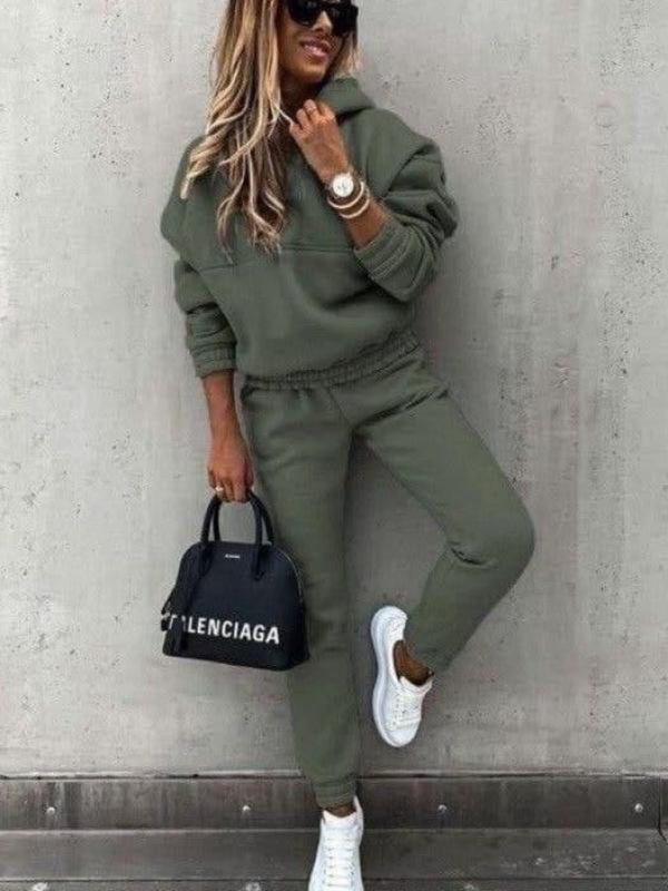 Fashion long-sleeved sports casual sweatshirt suit two-piece set