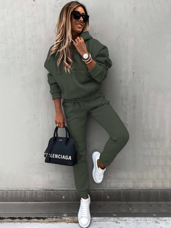 Fashion long-sleeved sports casual sweatshirt suit two-piece set
