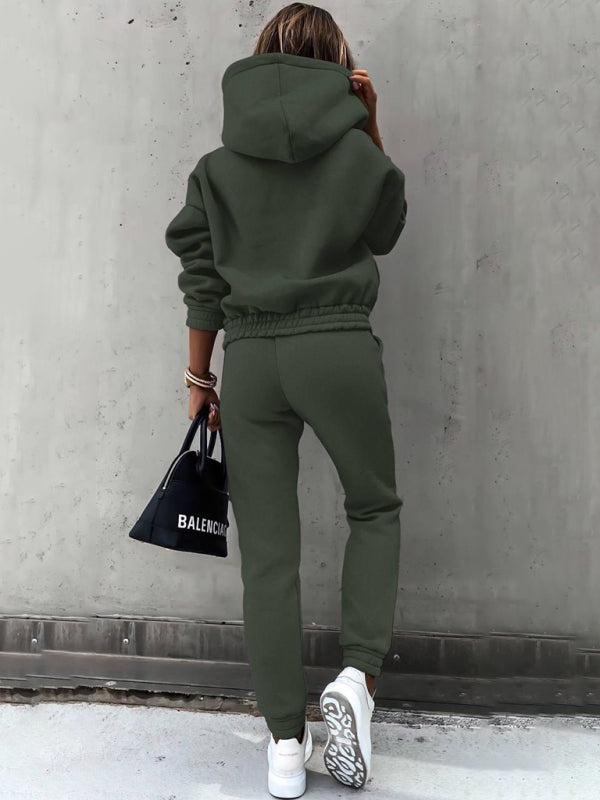 Fashion long-sleeved sports casual sweatshirt suit two-piece set