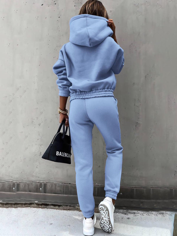 Fashion long-sleeved sports casual sweatshirt suit two-piece set