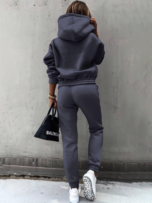 Fashion long-sleeved sports casual sweatshirt suit two-piece set
