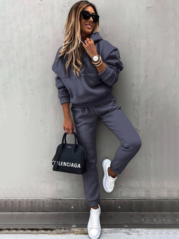Fashion long-sleeved sports casual sweatshirt suit two-piece set