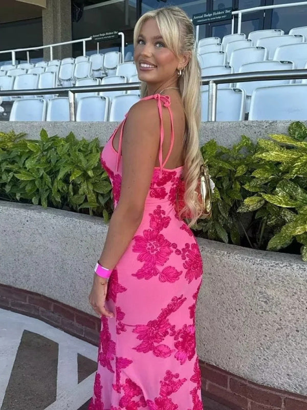 Women's Embroidered Suspender Holiday Dress