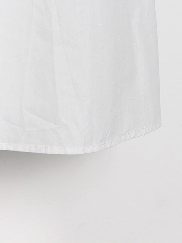 New simple style stand collar sleeveless hollow design solid color women's dress