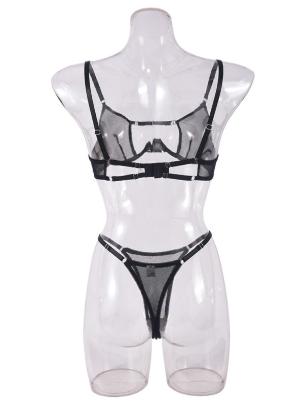 Mesh see-through handmade hot diamond sexy lingerie set