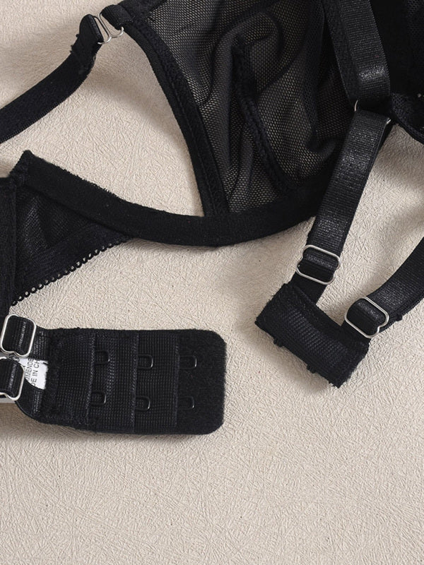 Mesh see-through handmade hot diamond sexy lingerie set