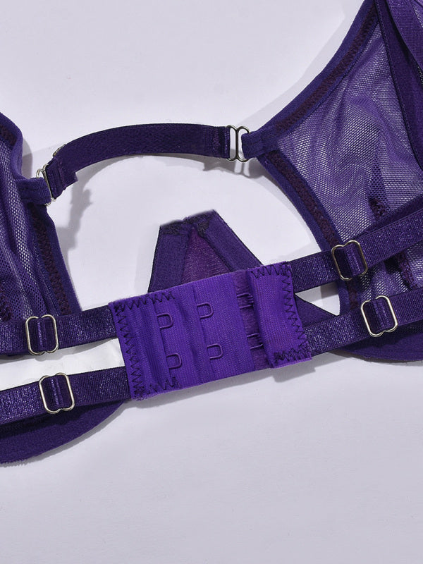 Mesh see-through handmade hot diamond sexy lingerie set