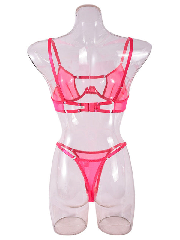 Mesh see-through handmade hot diamond sexy lingerie set