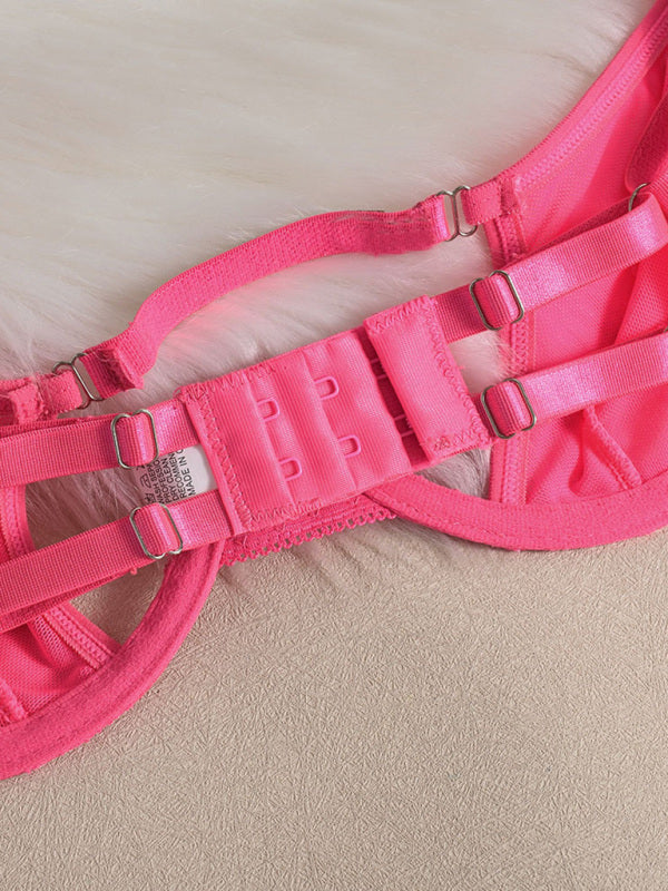 Mesh see-through handmade hot diamond sexy lingerie set