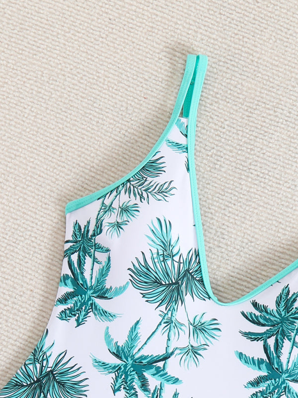 Floral Print Sexy Sports One-Piece Swimsuit Bikini