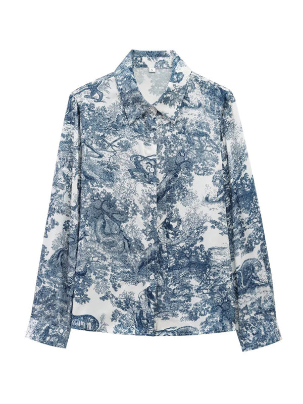 Printed Animal Shirt and Casual Pants Set