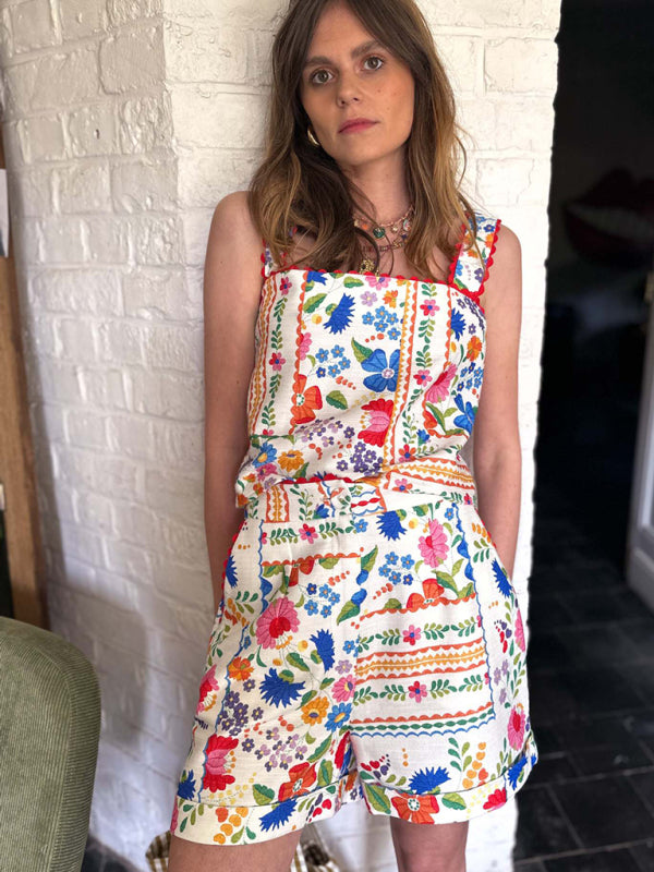 New floral print casual loose two-piece set