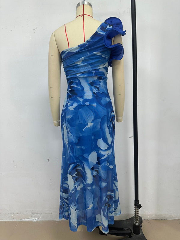 Slim Fit Sleeveless Three-Dimensional Flower Sexy Dress