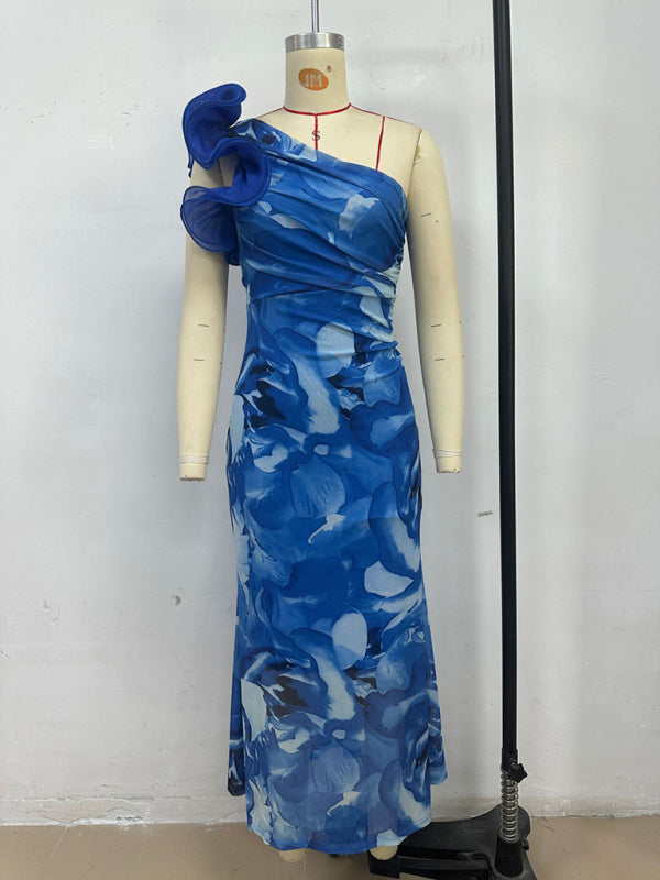 Slim Fit Sleeveless Three-Dimensional Flower Sexy Dress