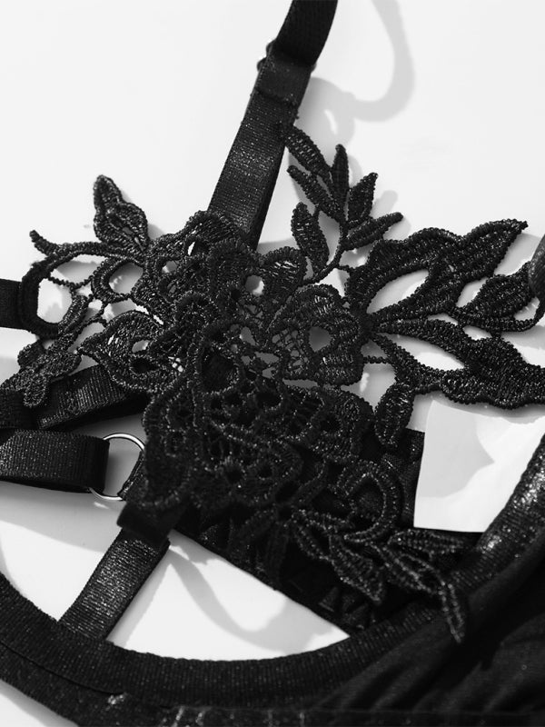 New Embroidered See-Through Sexy Lingerie Bra Set